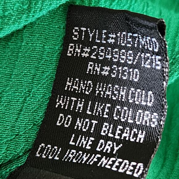 Ruffled Green Medium Tank Top Blouse - Picture 5 of 5